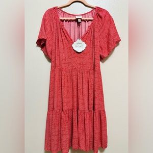 NWT* Knox Rose Red & White Polka Dots Short Sleeve Shift Dress w/ Pockets size M